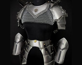 Ensemble d'armures en acier fabriquées à la main, costume de guerrier médiéval, cosplay GN fantastique