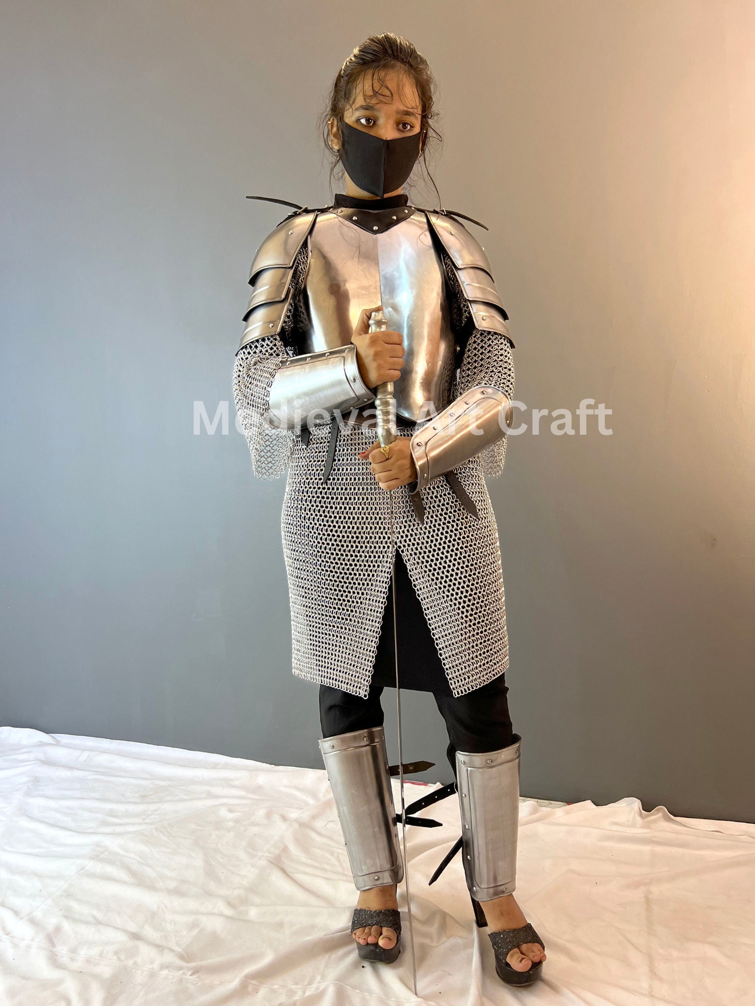 Female Knight Faux Chainmail Adult Costume – AbracadabraNYC