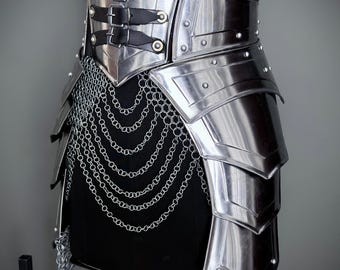 Brave Lady Armor Set: Medieval Corset & Chainmail Skirt - Cosplay LARP SCA