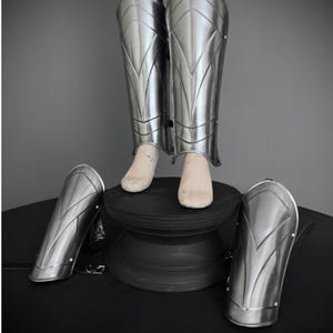 Medieval Knight Steel Armor Leg & Bracer Set, LARP Cosplay