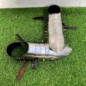 Medeltida riddare Steel Sabatons: Lajv Cosplay-rustning, storlek 12-13 bild 8