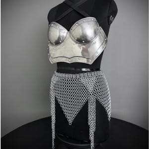 Steel Lady Cuirass Armor: Chainmail Skirt, LARP Cosplay Costume