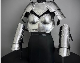 Medieval Steel Corset Armor: Adult Female Costume, LARP Cosplay
