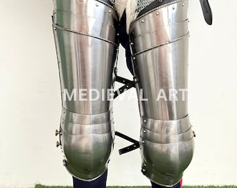 Medieval Knight Steel Thigh Armor: Functional LARP Leg Protection