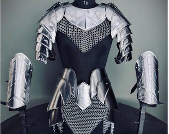 Cuirasse d'armure en acier de Lady Knight : Costume de cosplay médiéval GN