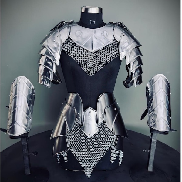 Lady Knight Steel Armor Cuirass: Medieval LARP Cosplay Costume