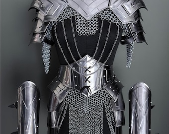 Women's Medieval Knight Armor: Steel Cuirass with Chainmail - LARP Cosplay
