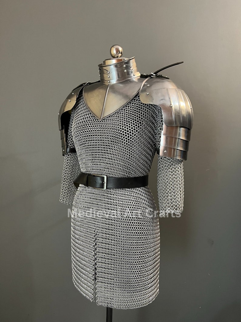 Knight Brave Female Armor, Gorget Pouldron Armor, Cosplay Armor, Sca Armor, Larp Armor, Gift for Women image 9
