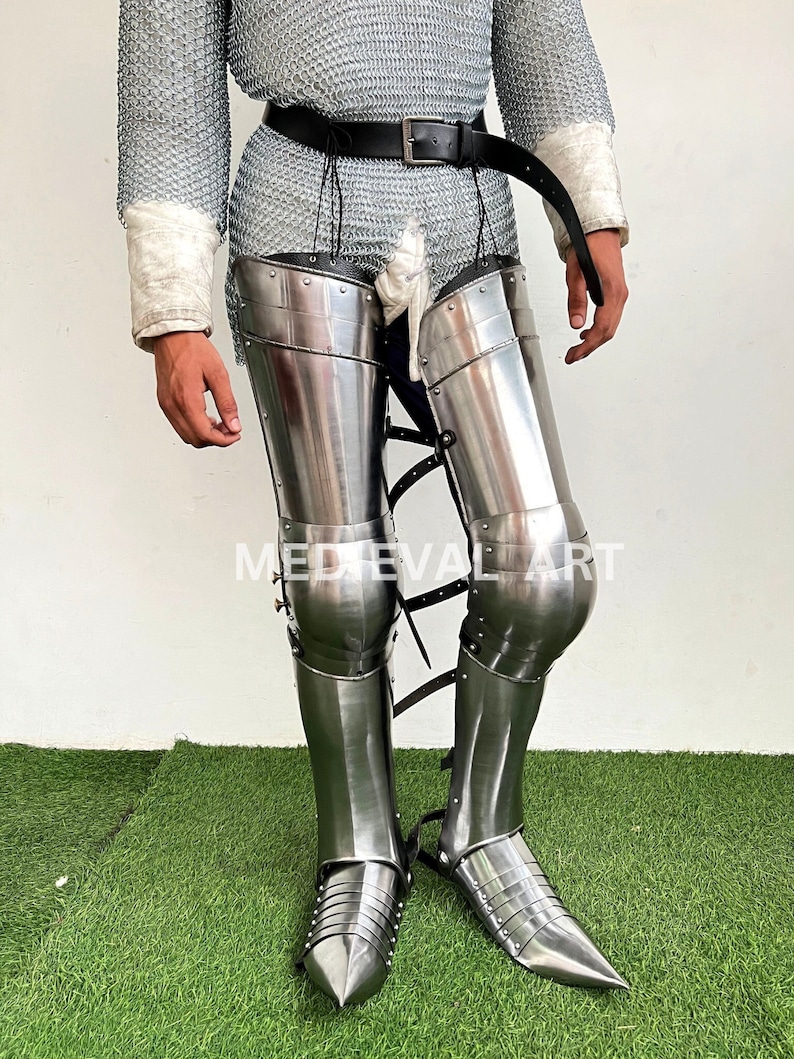 Medieval Knight Leg Armor: Functional Steel Sabatons, SCA LARP Cosplay ...