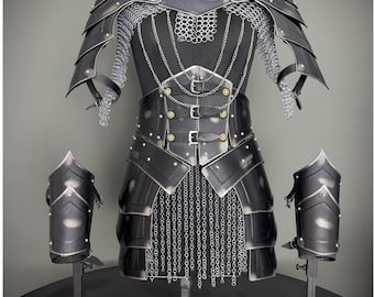 Medieval Knight Armor: 20 Gauge Steel, Female Cosplay LARP Costume