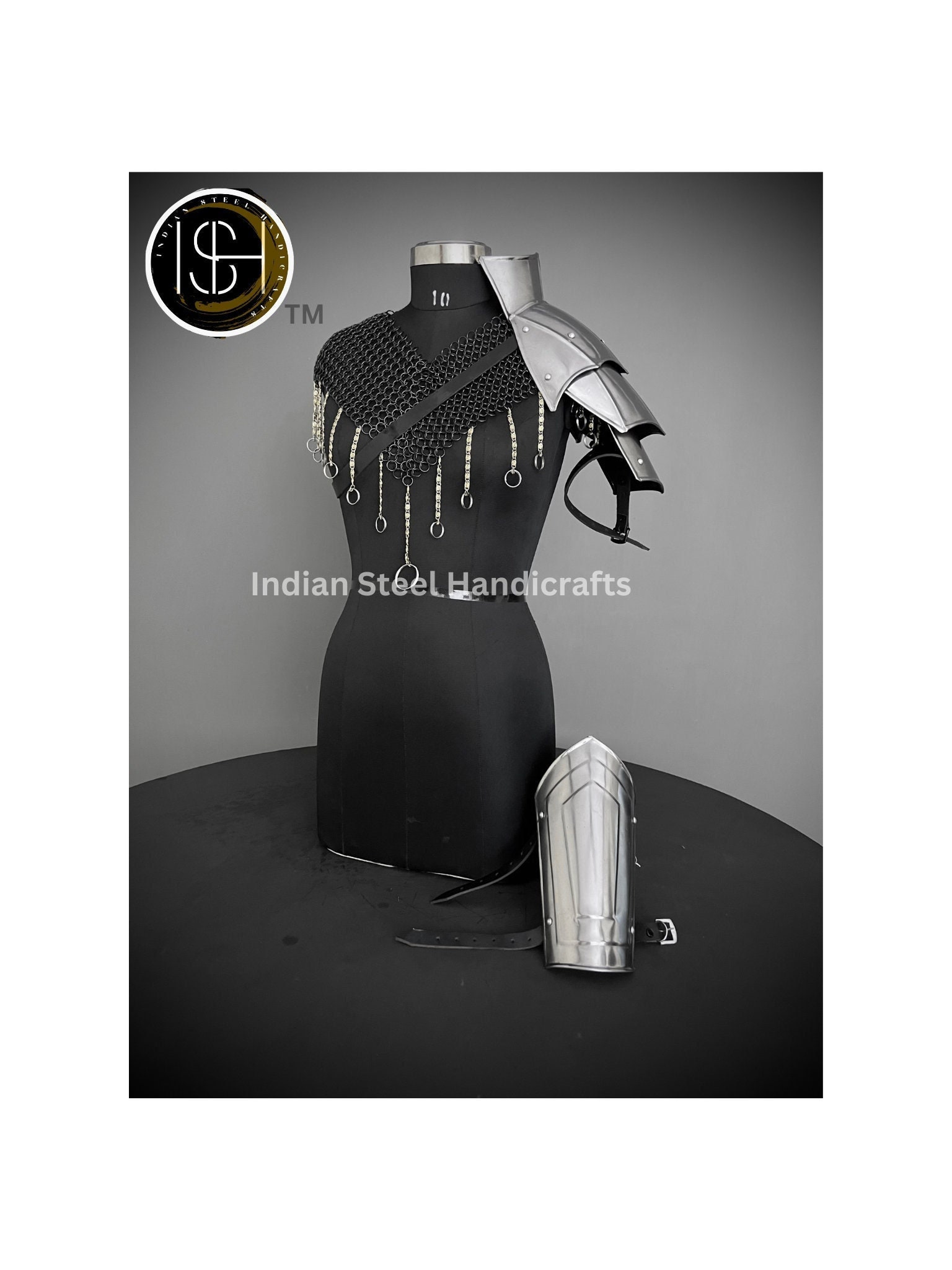 Medieval Knight Shoulder & Bracer Armor,Chainmail top armor,Larp Armor,Fantasy Armor, Cosplay Armor, Sca Armor, Gift for Men/Women
