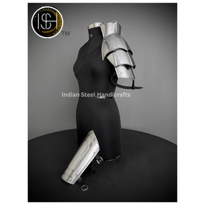 Medieval Pauldron, steel female armor. Larp armor, cosplay armor. Medieval Fantasy costume,  gift items.