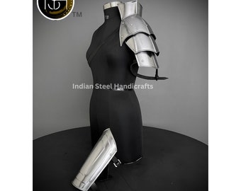 Handmade Steel Pauldron: Female Medieval LARP Armor
