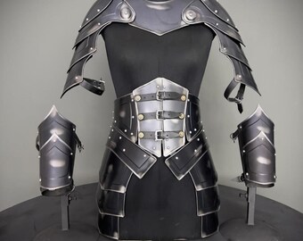 Medieval Steel Cuirass Armor: Antique Lady Cosplay Set, LARP SCA
