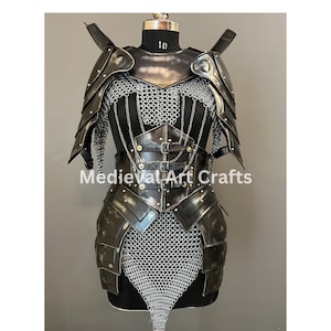 Medieval Ancient Cuirass Armor, Brave Lady Armor,Chainmail Armor, Cosplay Armor, Sca Armor, Larp Armor, Fantasy Armor, Gift for women.