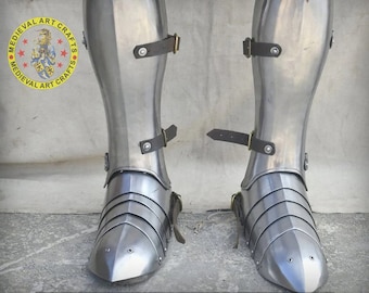 Medieval Knight Leg Guard & Sabaton Armor: Functional SCA LARP Cosplay