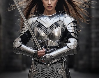 Medieval Knight Armor Set: Women's Fantasy SCA LARP Cosplay Costume