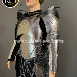 Medieval Lady Knight Armor: Steel Fantasy Costume, LARP Cosplay