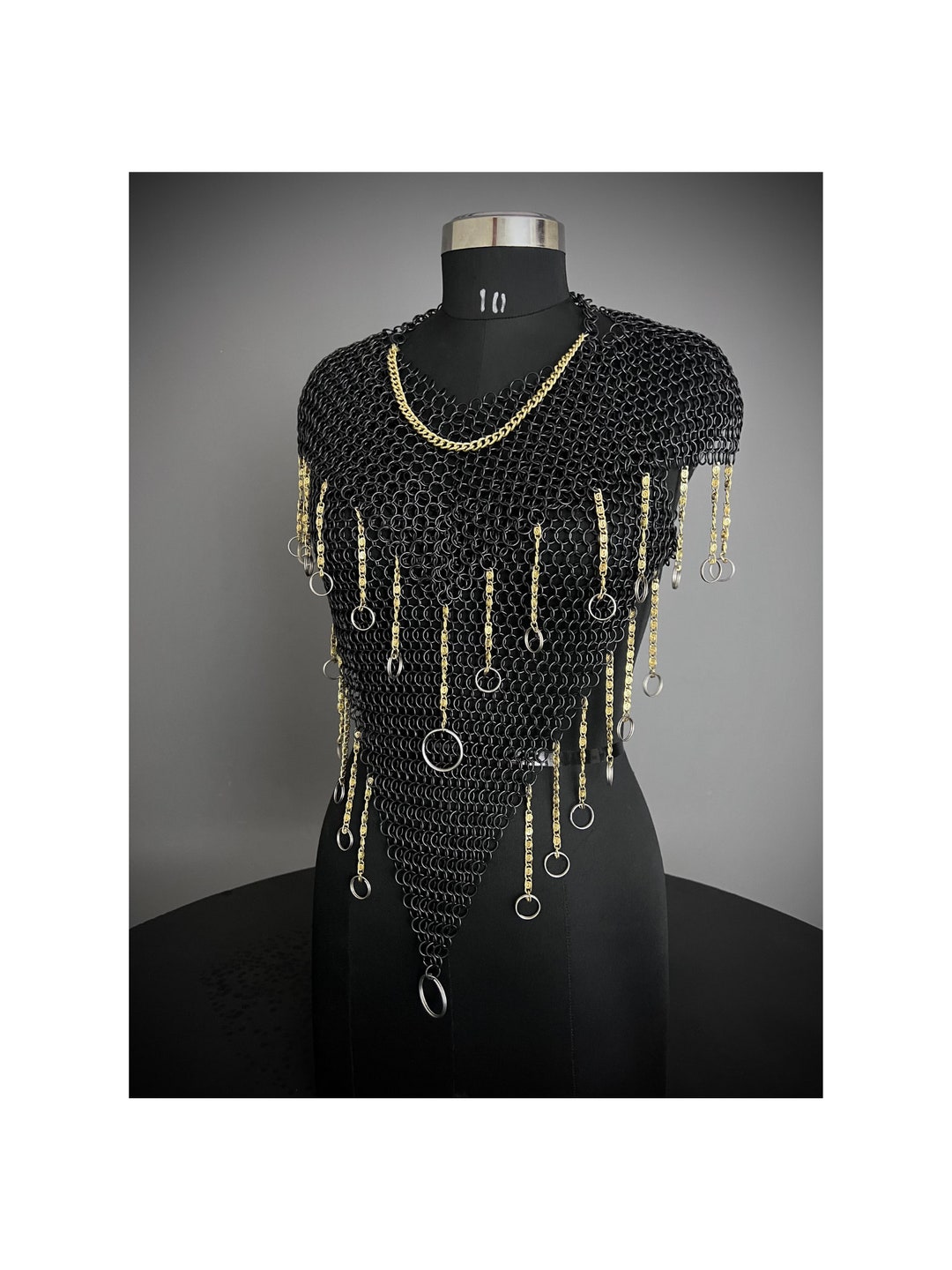 Chainmail Harness, Chainmail Chains Layers Top, Jump Rings Costume ...