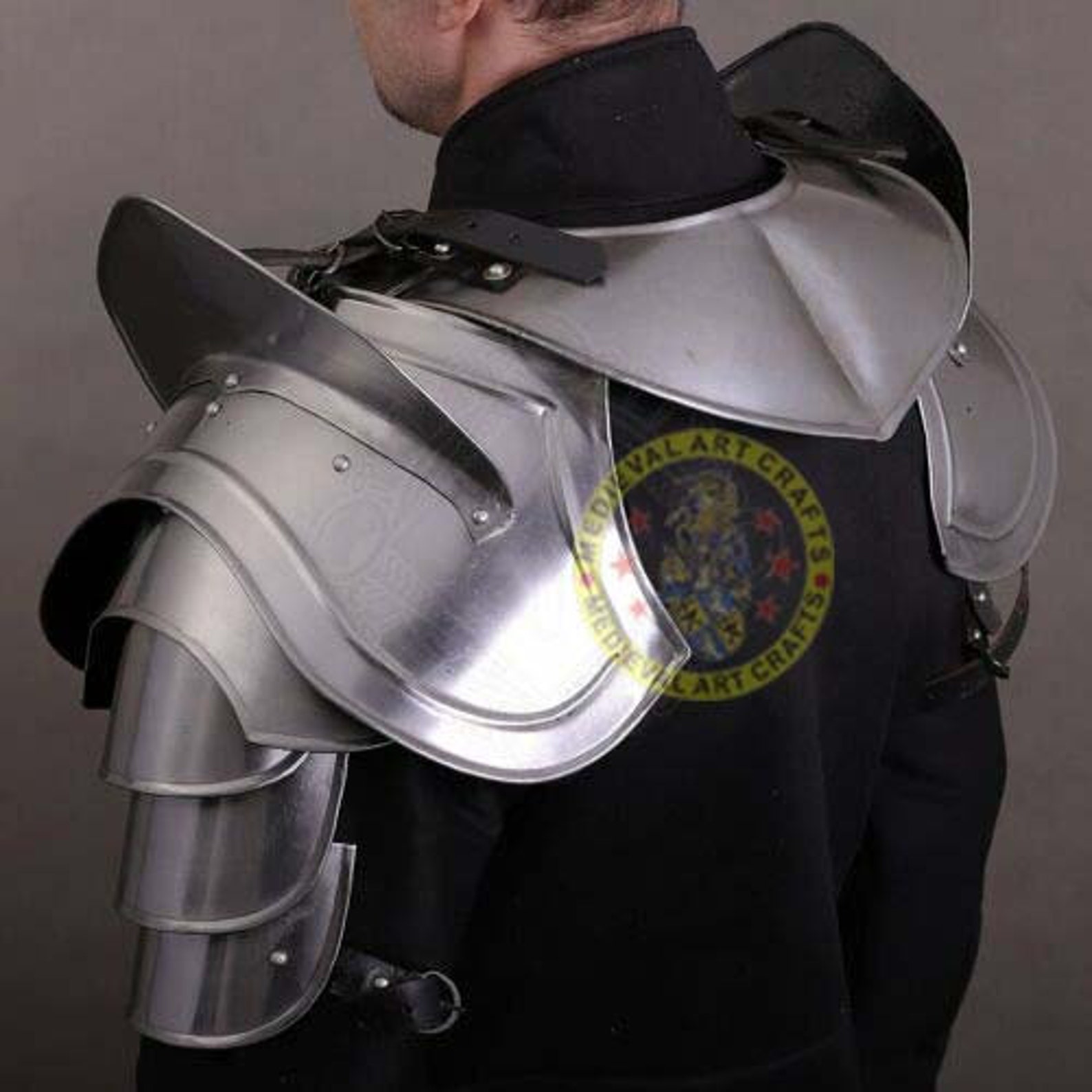 Medieval Knight Armor Pouldron Armor Cosplay Sca Etsy