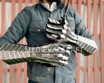 Lord of Ring Gauntlet Armor: Functional Steel Cosplay Gloves