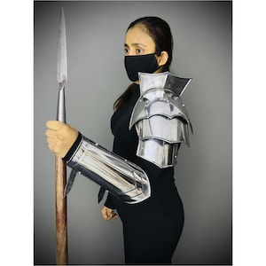 Handmade Steel Pauldron: Female Medieval Armor, LARP Cosplay