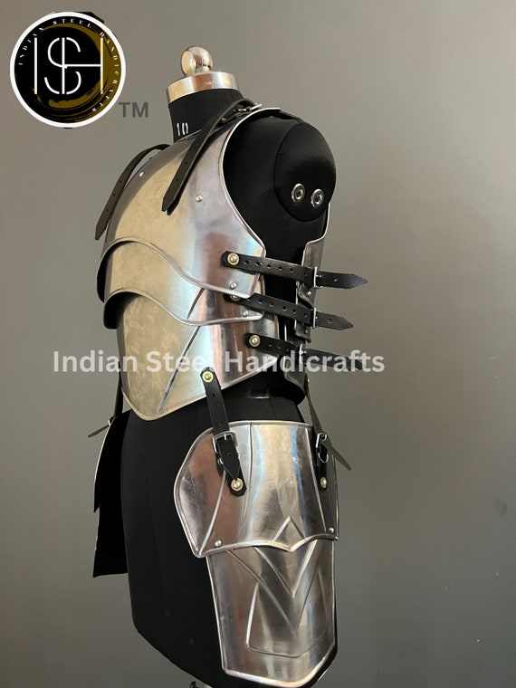 Steel Lady Armor: Medieval Knight Chest & Tasset - LARP Cosplay Costume