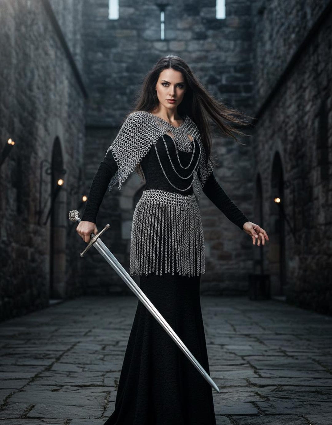 Steel Chainmail Top and Skirt Set: Medieval Costume Fashion - Etsy