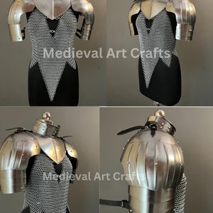 Knight Brave Female Armor, Gorget Pouldron Armor, Cosplay Armor, Sca Armor, Larp Armor, Gift for Women image 7