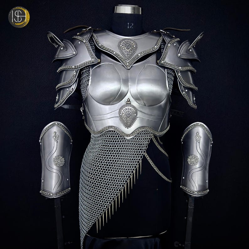 Very String Armor Brave Lady Full Steel Armor Set – Medieval Knight Cosplay, LARP ...