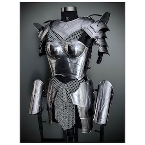 Brave Lady Knight Armor, Breast Armor, Medieval Fantasy Costume for Cosplay & LARP Events.