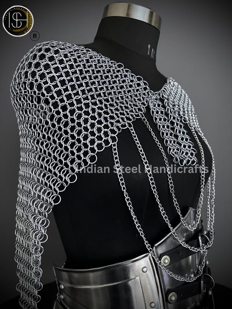 Chain Shirt Under Robe Steel Corset Armor: Medieval Chainmail Top & Skirt - SCA LARP Cosplay ...