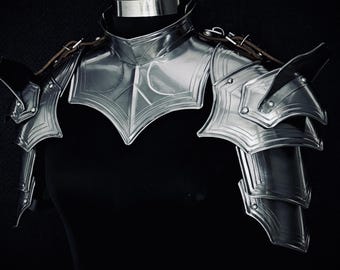 Handgefertigte Stahl Ritter Rüstung Set, Schulter Schulterstücke, Halsberge, Cosplay Kostüm.
