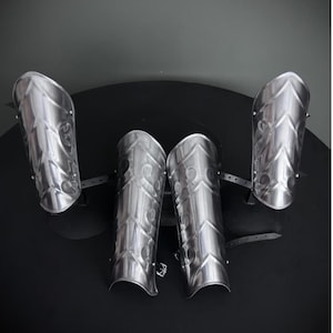 Steel Medieval Knight Armor: Leg & Bracer Set, LARP Cosplay