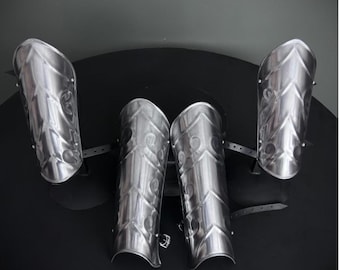 Steel Medieval Knight Armor: Leg & Bracer Set, LARP Cosplay
