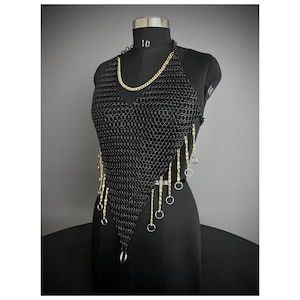 Steel Chainmail Harness Top: Adjustable Costume Armor