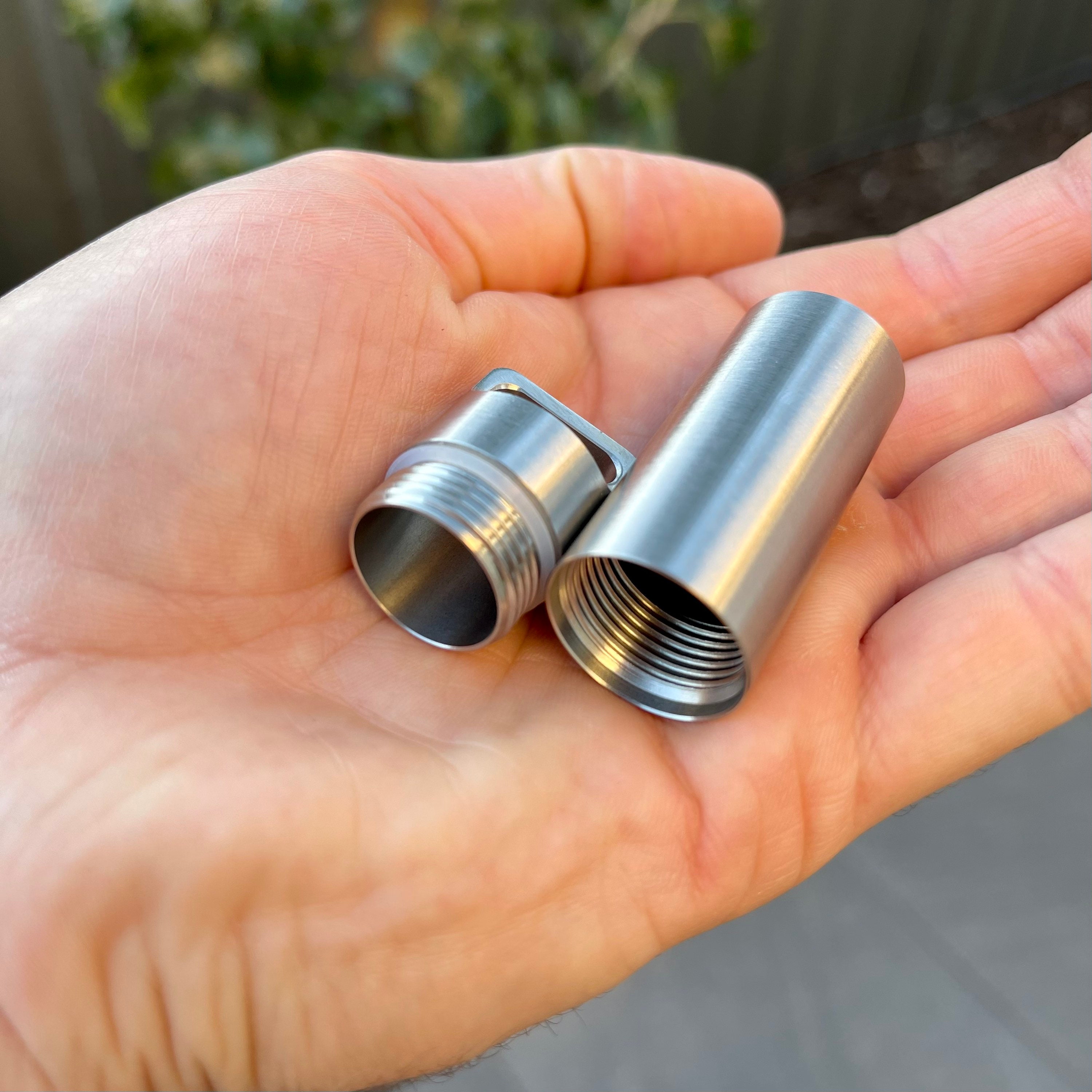 Stainless Steel Pill Container. EDC. Mens Gift. Gift. Husband Gift