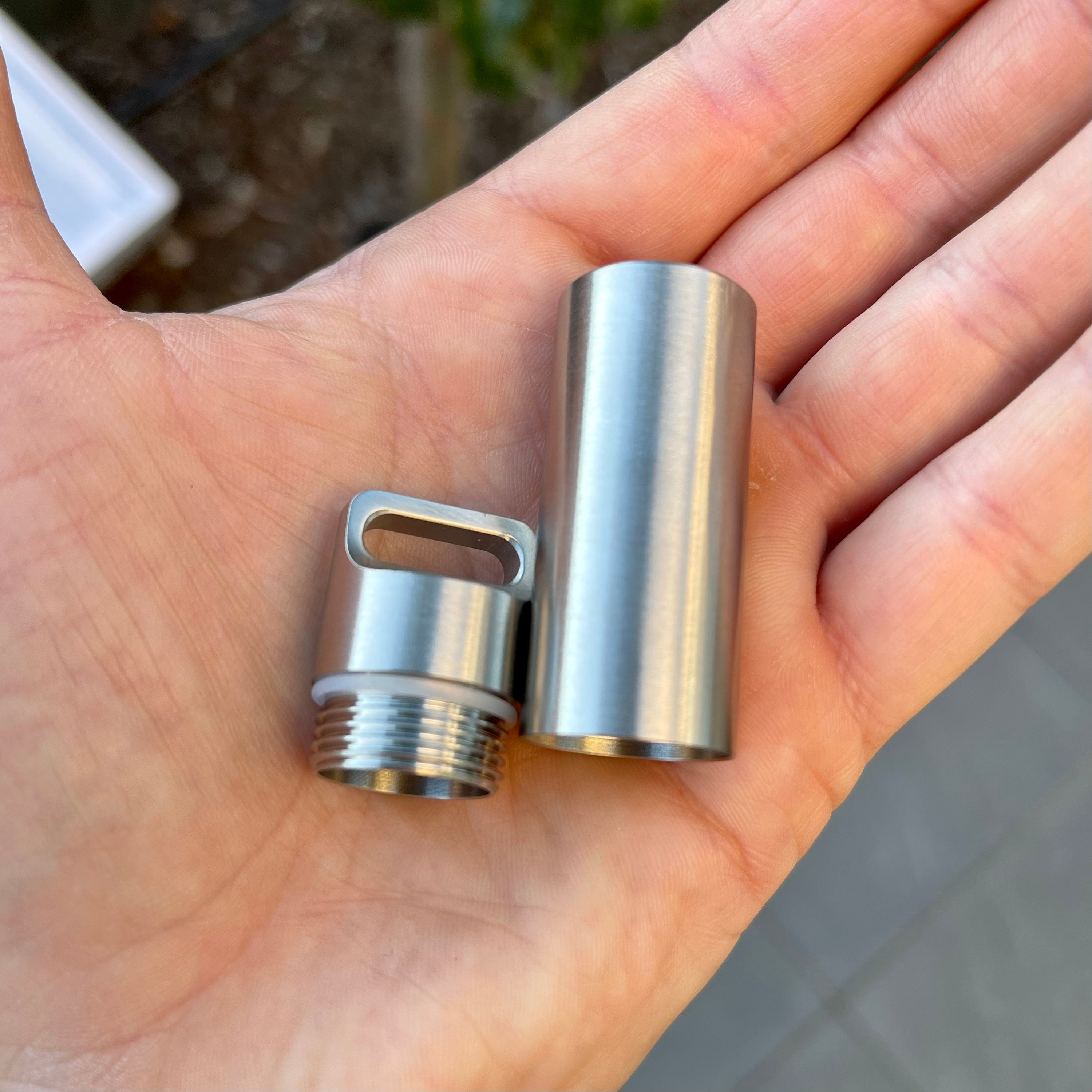 Stainless Steel Pill Container. EDC. Mens Gift. Gift. Husband Gift