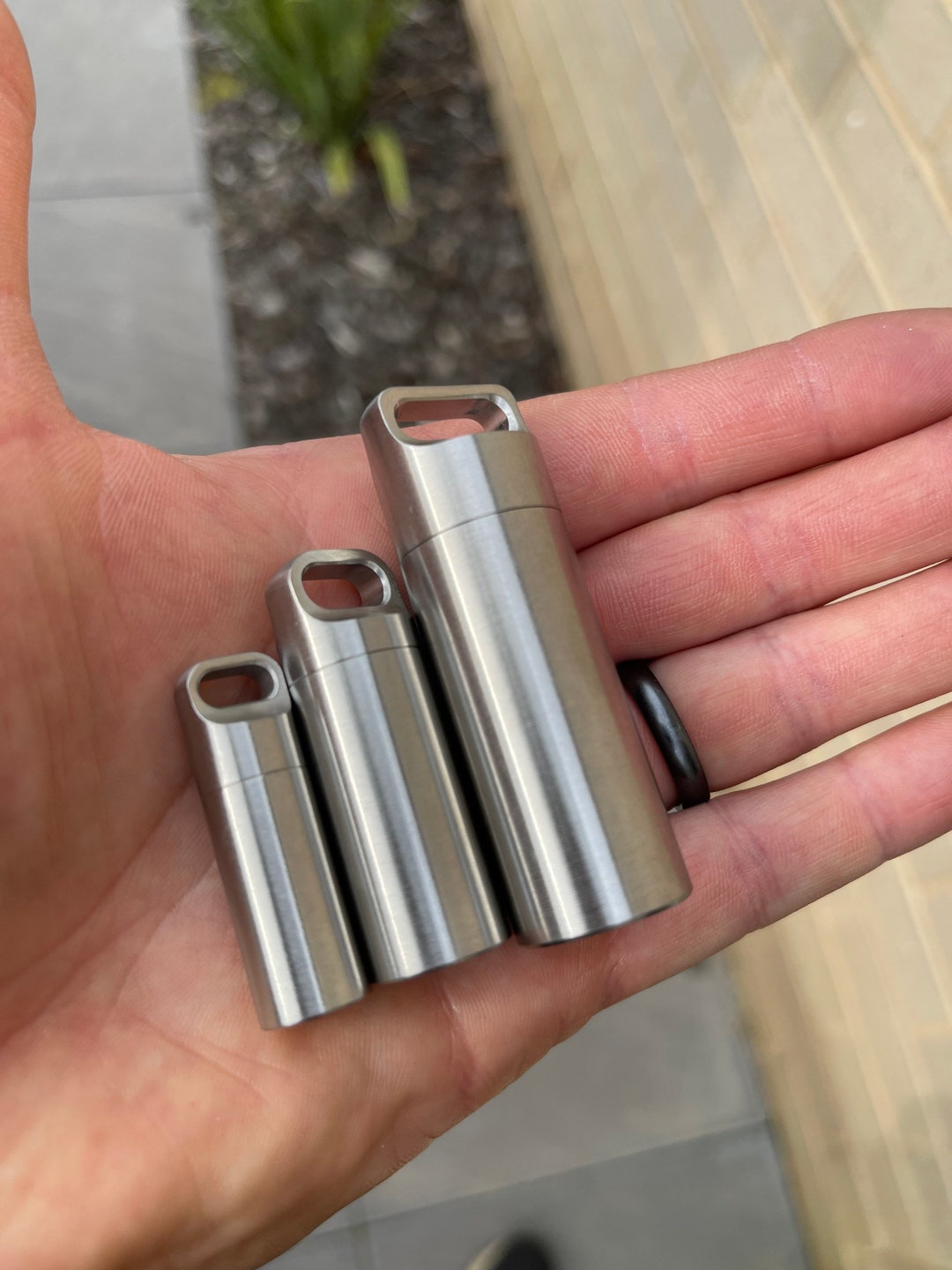 Stainless Steel Pill Container. EDC. Mens Gift. Gift. Husband Gift