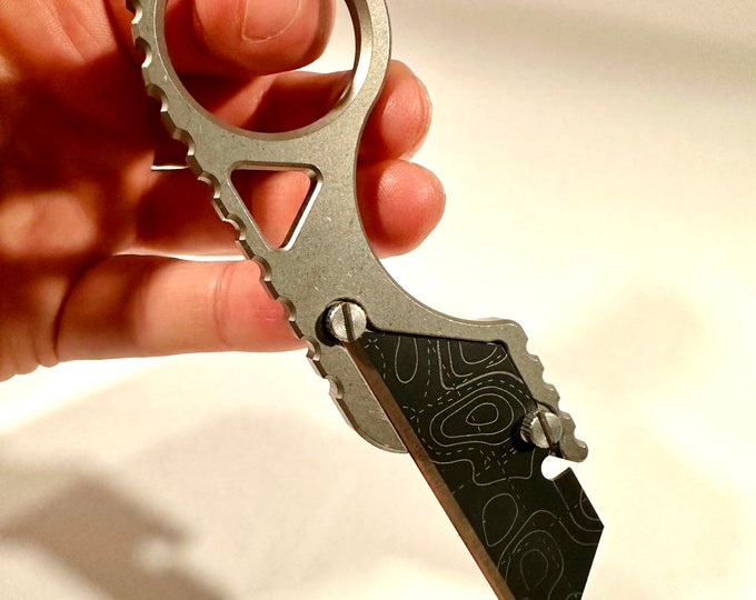 Titanium Utility Knife. Box Cutter. Edc. Gift. Husband. Anniversary