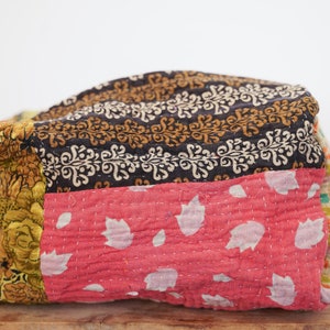 Pretty Cotton Vintage Kantha Brushes Bolsa de maquillaje Accesorio T-Pouch Kantha Work Brush Bag Indio Étnico Bolsa Baño Artículos de tocador Cosméticos
