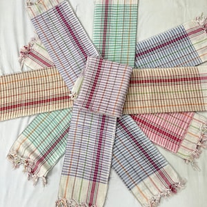 162x75CM Khadi Bath Towels, Beach Towel Handmade Indian Towels Unisex Gamcha, Multi Color Lot Of Indian Gamcha Towels