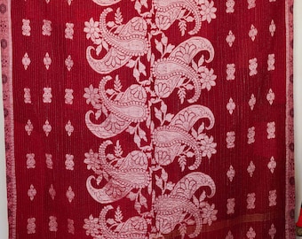 Kołdra Kantha w stylu vintage | Dwustronny koc bawełniany | Prezent w stylu boho