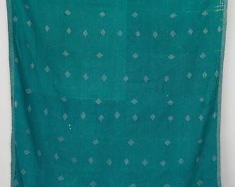 Vintage Kantha Quilt Handmade Cotton Narzuta na Łóżko Boho Koc Indyjski Tekstylny Wystrój Domu