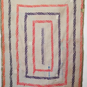 Vintage Kantha Quilt Throw | Handmade Cotton Indian Bedspread | Bohemian Sofa Blanket