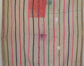 Vintage Indian Kantha Quilt: Ręcznie robiona bawełniana narzuta na łóżko