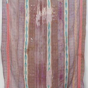 Vintage Kantha-quilt: handgemaakte deken van gerecycled katoen