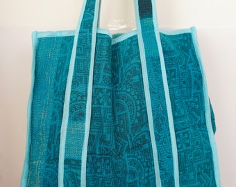 Blue Color Shoulder Tote Bags, Amazing Gift for her, Handmade Work bag