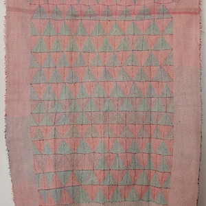 Vintage Kantha Quilt: Handstitched Cotton Bedspread, Indian Throw