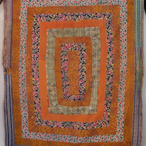 Handgemaakte vintage kantha-quilt: deken van gerecycled katoen